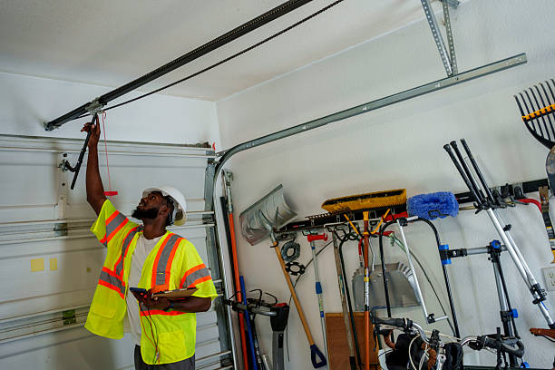 Professional Garage Door Installation technician working in Peach Lake, NY